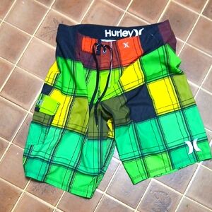 Hurley Phantom Bright Plaid Swim Trunk